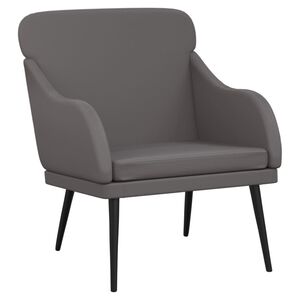 vidaXL Kreslo siv&eacute; 63x76x80 cm umel&aacute; koža