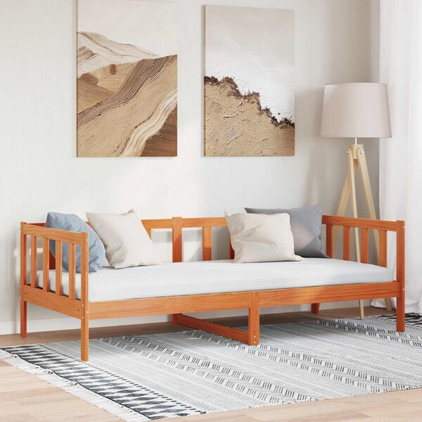 vidaXL R&aacute;m postele Včel&iacute; hned&yacute; 90 x 190 cm Mas&iacute;vne borovicov&eacute; drevo