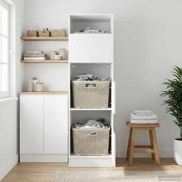 vidaXL Kuchynsk&aacute; skrinka na pr&aacute;dlo Čierny dub 50 x 68 x 162 cm