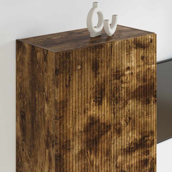 vidaXL TV n&aacute;stenn&aacute; skriňa N&aacute;stenn&yacute; Dymov&aacute; dub 59,5 x 31 x 100 cm