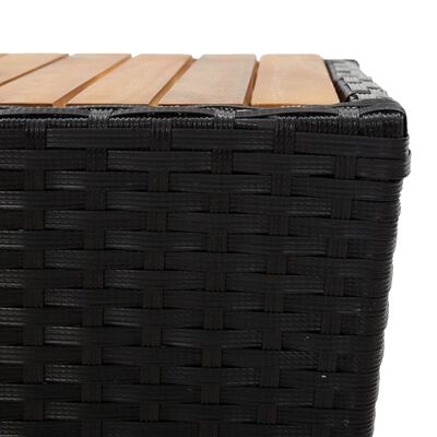 vidaXL 3-dielny záhradný bistro set čierny polyratan a akáciové drevo