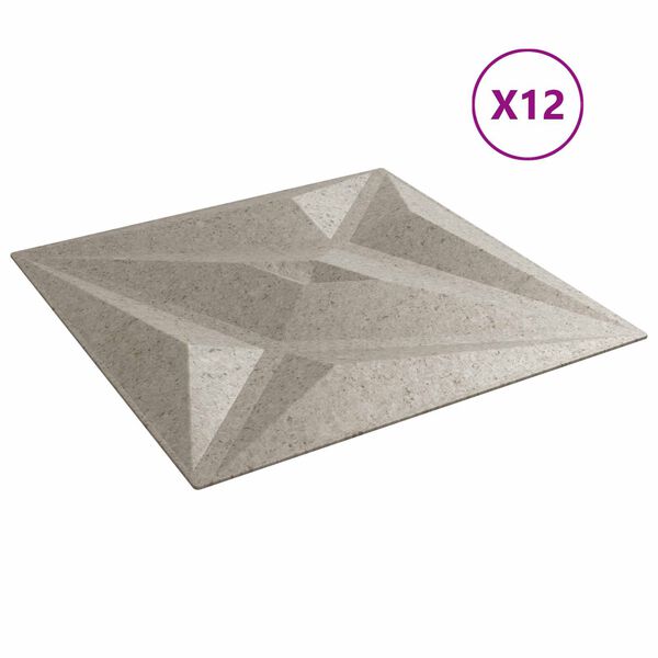 vidaXL N&aacute;stenn&eacute; panely Hviezda 12 pcs Star Beton 50 x 50 cm XPS Pena