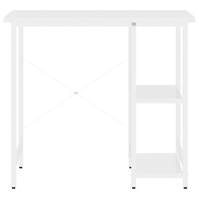 vidaXL Počítačový stôl, biely 80x40x72 cm, MDF a kov