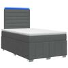 vidaXL LED boxspring posteľ s matracom Tmavosiv&aacute; 120 x 190 cm L&aacute;tka