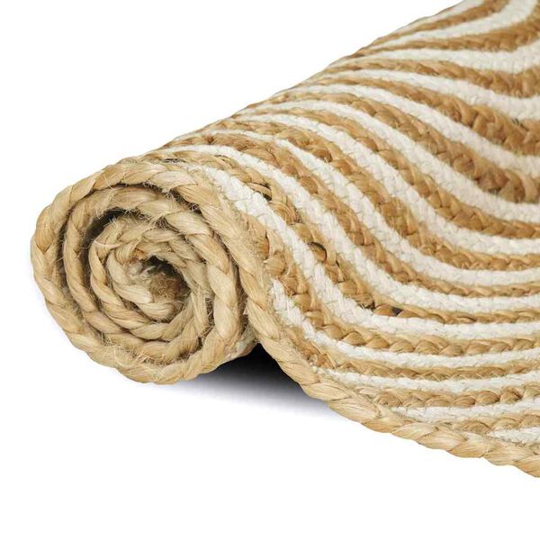 vidaXL Koberec Pr&iacute;rodn&aacute; a biela 60 x 250 cm Juta