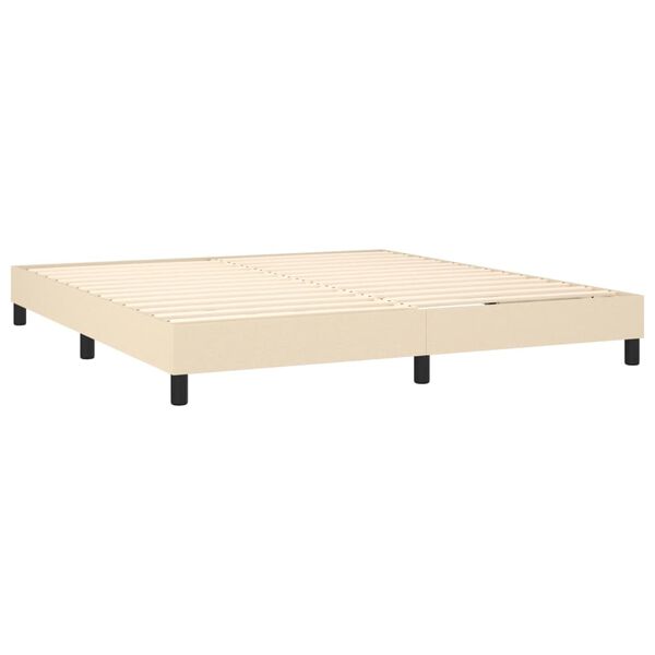vidaXL Posteľn&yacute; r&aacute;m boxspring s matracom kr&eacute;mov&yacute; 160x200 cm l&aacute;tka