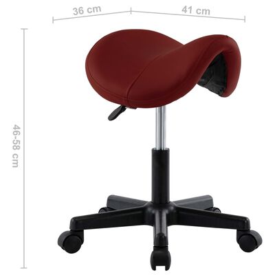 vidaXL Pracovná stolička vínovo-červená umelá koža