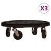 vidaXL Voz&iacute;ky na rastliny s kolieskami 3 ks priemer 40cm čierny 275 kg