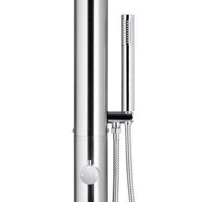 vidaXL Záhradná sprcha so sivým podstavcom 230 cm nehrdzavejúca oceľ