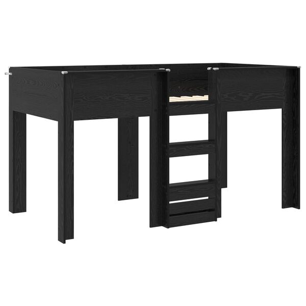 vidaXL Poschodov&aacute; posteľ pre deti s matracmi Čierny dub 100 x 200 cm