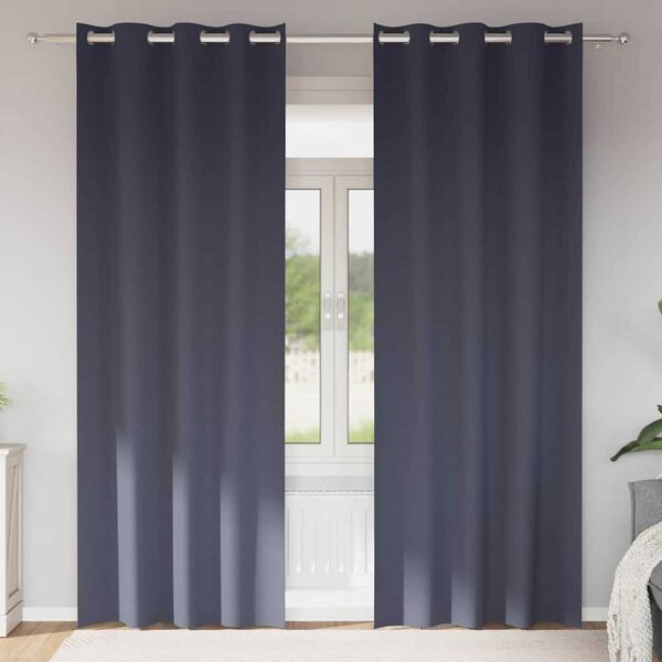 vidaXL Z&aacute;clony na zatemnenie s kr&uacute;žkami 2 pcs Antracit 225 x 140 cm