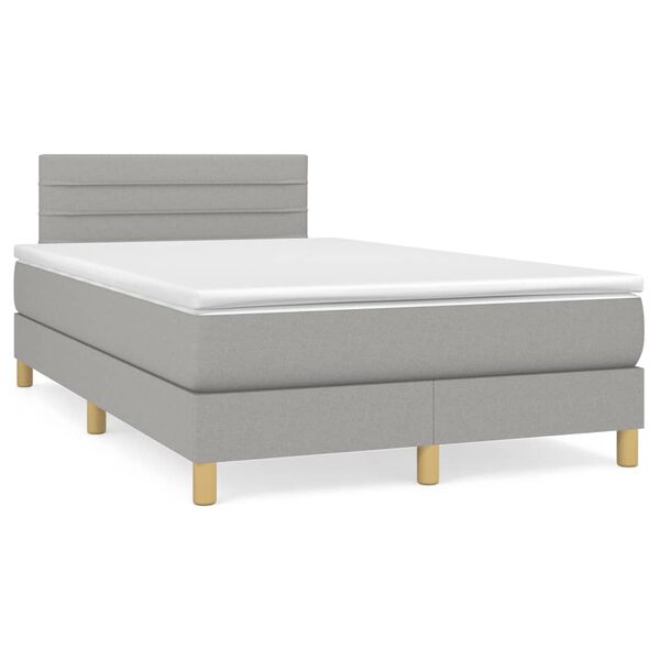 vidaXL Boxspring posteľ s matracom bledosiv&aacute; 120x190 cm l&aacute;tka