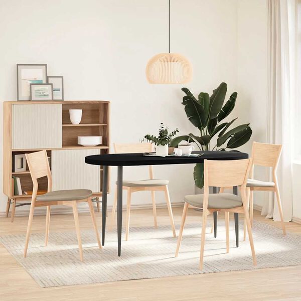 vidaXL Stolová doska tmavohnedá 140x60x4 cm dubový masív oválny