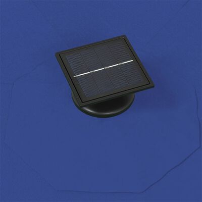 vidaXL Nástenný slnečník s LED a kovovou tyčou 300 cm modrý