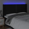 vidaXL Čelo postele s LED čierne 203x16x118/128 cm l&aacute;tka