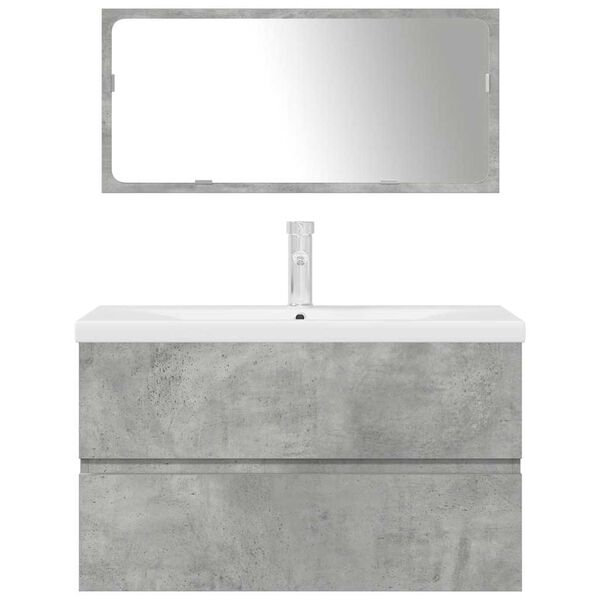 vidaXL 3-dielna sada kúpeľňového nábytku betónová kompozitné drevo