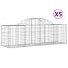 vidaXL Obl&uacute;kov&yacute; gabionov&yacute; k&ocirc;&scaron; 5 ks 200x50x60/80 cm pozinkovan&eacute; železo