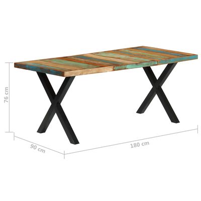 vidaXL Jedálenský stôl 180x90x76 cm, recyklovaný masív
