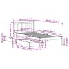 vidaXL Posteľ bez matraca biela 100x200 cm borovicový masív