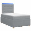 vidaXL LED boxspring posteľ s matracom Svetlosiv&aacute; 120 x 200 cm L&aacute;tka