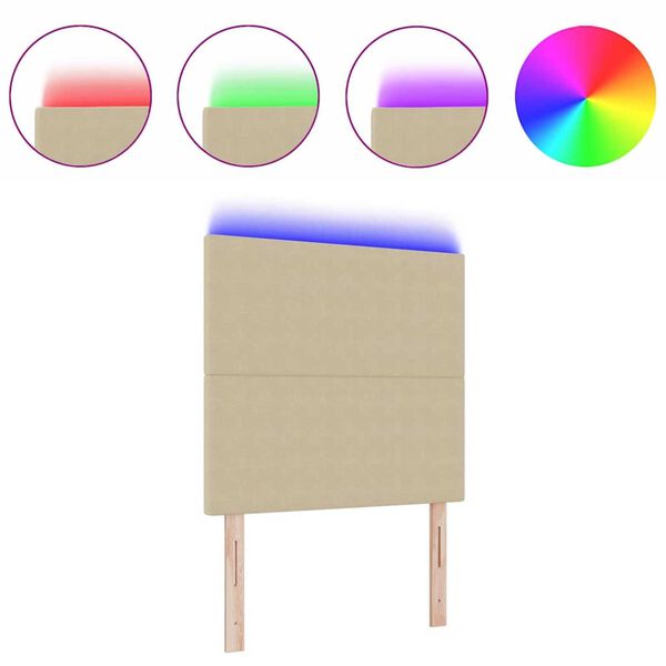 vidaXL LED hlavová doska so svetlami LED diódy Šedá zelená 90 cm látka