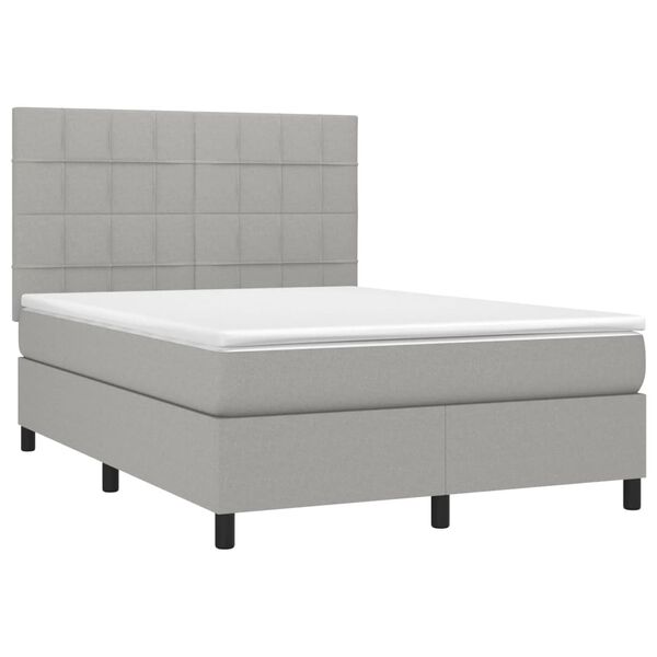 vidaXL Boxspring posteľ s matracom bledosiv&yacute; 140x190 cm l&aacute;tka