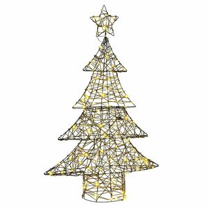 vidaXL Vianočn&yacute; stromček 120 LED Tepl&aacute; biela 150 cm Ratan