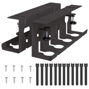 vidaXL &Uacute;ložn&yacute; box na k&aacute;ble pod st&ocirc;l 2 ks Čierna 43 x 10 x 15 cm Oceľ