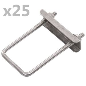 vidaXL Konektor v tvare U pre plotov&yacute; stĺpik 60x40 mm 25 s&aacute;d