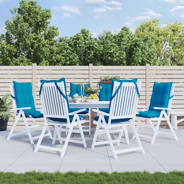 vidaXL Podušky na stoličky s vysokým operadlom 6 ks bledomodré látka