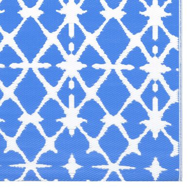 vidaXL Vonkajší koberec modro-biely 160x230 cm PP