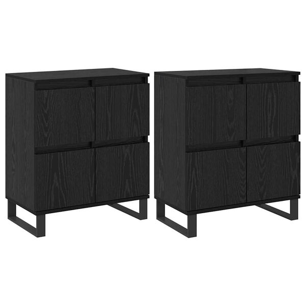vidaXL Serv&iacute;rovacia skriňa 2 pcs Čierny dub 60 x 35 x 70 cm