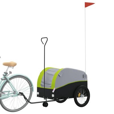 vidaXL Vozík za bicykel, čierno zelený 45 kg, železo