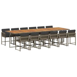 vidaXL 13-dielna z&aacute;hrad. jed&aacute;lensk&aacute; s&uacute;prava s vank&uacute;&scaron;mi siv&aacute; polyratan