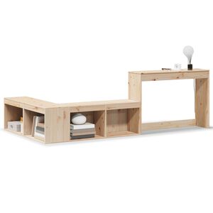 vidaXL Nočn&yacute; stol&iacute;k s p&iacute;sac&iacute;m stolom 232x122x75 cm mas&iacute;vne drevo borovica