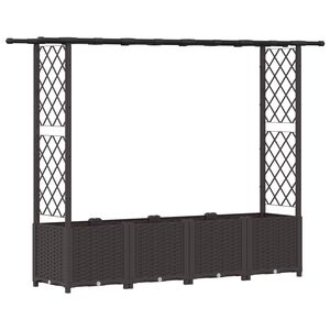 vidaXL Vyv&yacute;&scaron;en&yacute; z&aacute;hon s mriežkou a strechou Hned&aacute; 203 x 40 x 136 cm PP