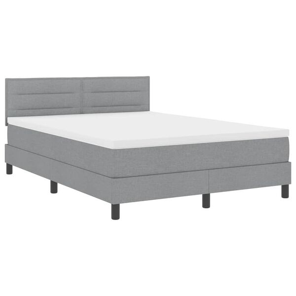 vidaXL Posteľ boxspring s matracom Svetlosiv&aacute; 140 x 200 cm l&aacute;tka