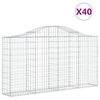 vidaXL Obl&uacute;kov&eacute; gabi&oacute;nov&eacute; ko&scaron;e 40 ks 200x30x100/120cm pozinkov. železo