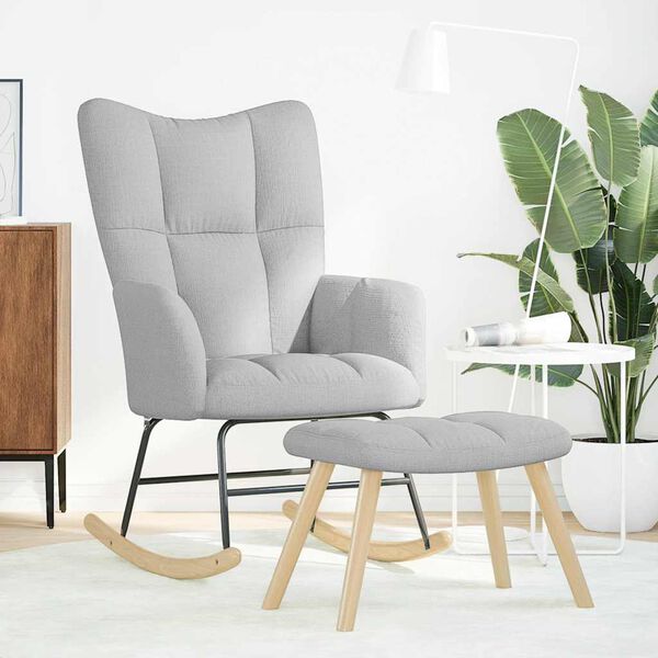 Hojdacie kreslo vidaXL s podnožkou Cloud Grey