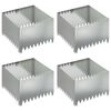 vidaXL Obrubn&iacute;k tr&aacute;vnika 4 pcs 60 x 60 x 35 cm Oceľ Strieborn&aacute;