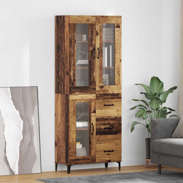 vidaXL Highboard Star&eacute; drevo 69,5 x 34 x 180 cm Kompozitn&eacute; drevo