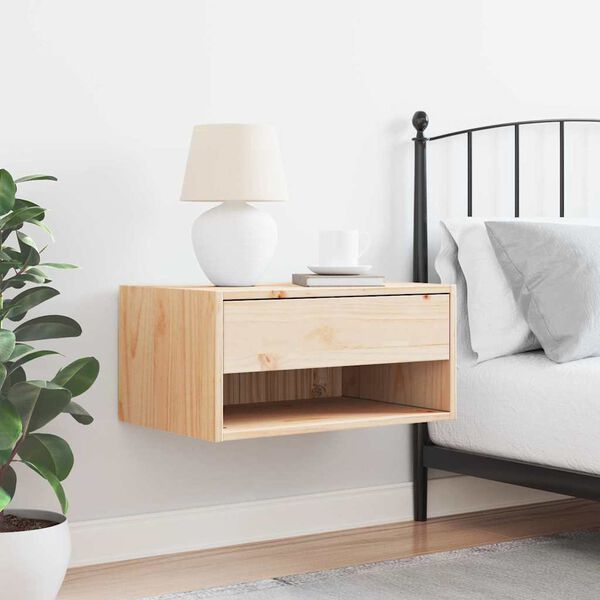 vidaXL Nočn&yacute; stol&iacute;k Hned&aacute; 50 x 32,5 x 24 cm Borovicov&yacute; mas&iacute;v