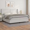 vidaXL Boxspring posteľ s matracom biela 200x200 cm umel&aacute; koža