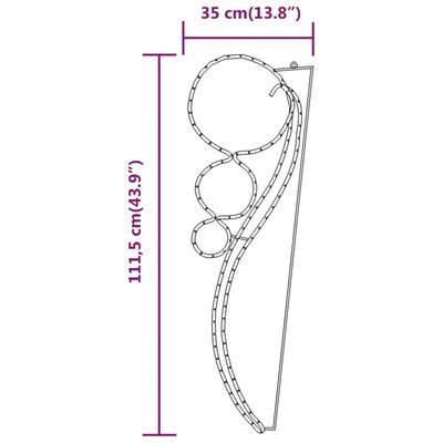 vidaXL Svetelná reťaz v tvare gule 2 ks, teplá biela 111,5x35x4,5 cm