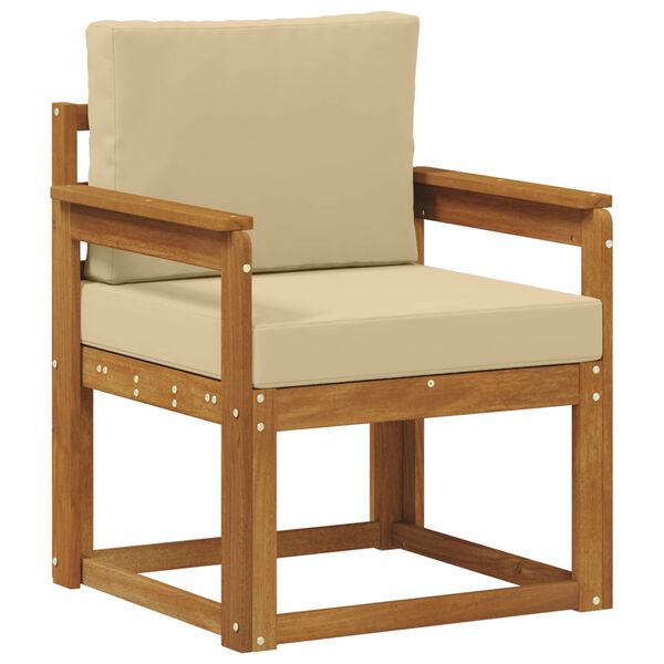 vidaXL Vonkaj&scaron;ia pohovka Mas&iacute;vne ak&aacute;ciov&eacute; drevo a polyester Pr&iacute;rodn&aacute;