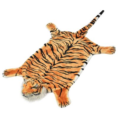 vidaXL Koberec v tvare tigra, plyšový 144 cm, hnedý