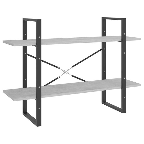 vidaXL Knižnica s 5 policami, betónová 100x30x175 cm, kompozitné drevo