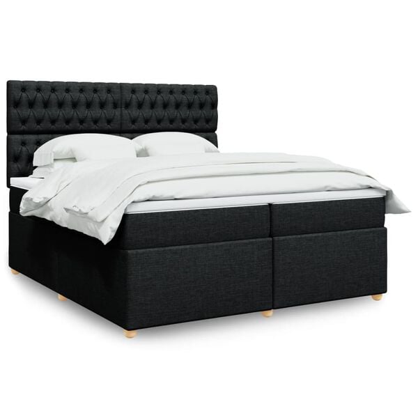 vidaXL Boxspring posteľ s matracom čierna 200x200 cm l&aacute;tka