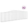 vidaXL Obl&uacute;kov&eacute; gabi&oacute;nov&eacute; ko&scaron;e 2 ks 400x30x100/120cm pozinkov. železo