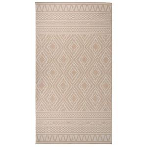 vidaXL Vonkaj&scaron;&iacute; koberec s ploch&yacute;m tkan&iacute;m 80x150 cm hned&yacute; pruhovan&yacute;